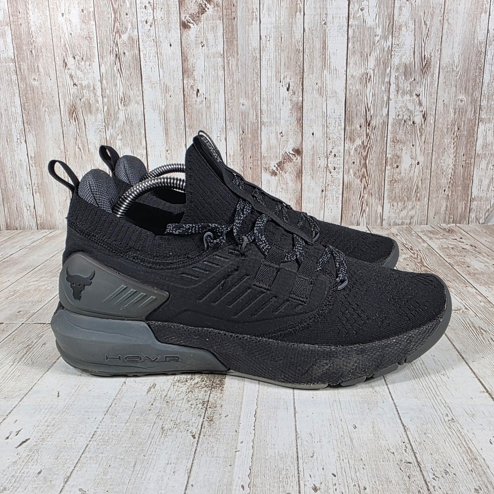 Under Armour Project Rock 4 Womens Training Shoes Black Gray 3023005-001 Size 11